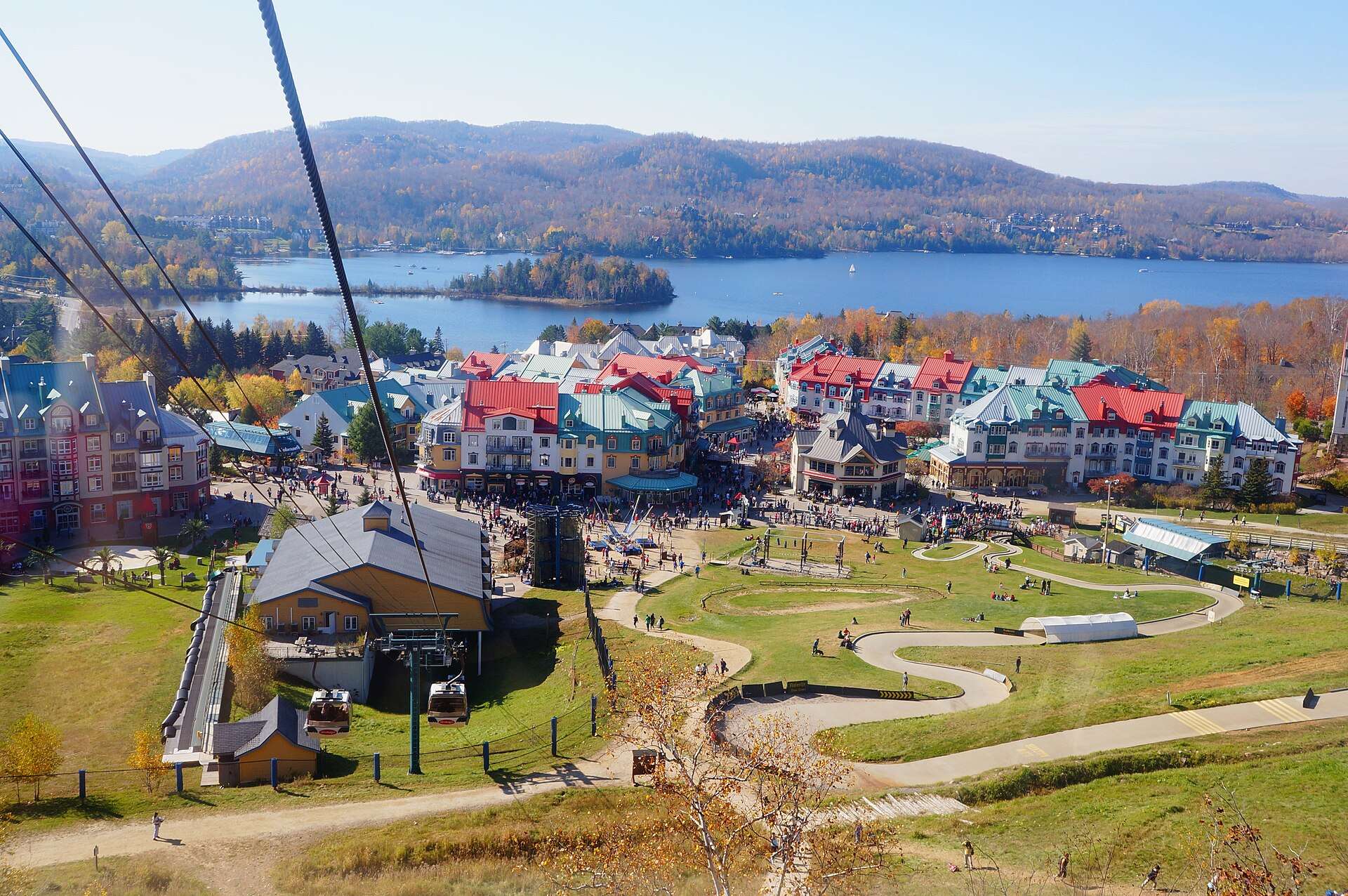 Tremblant's village and lake from the slopes