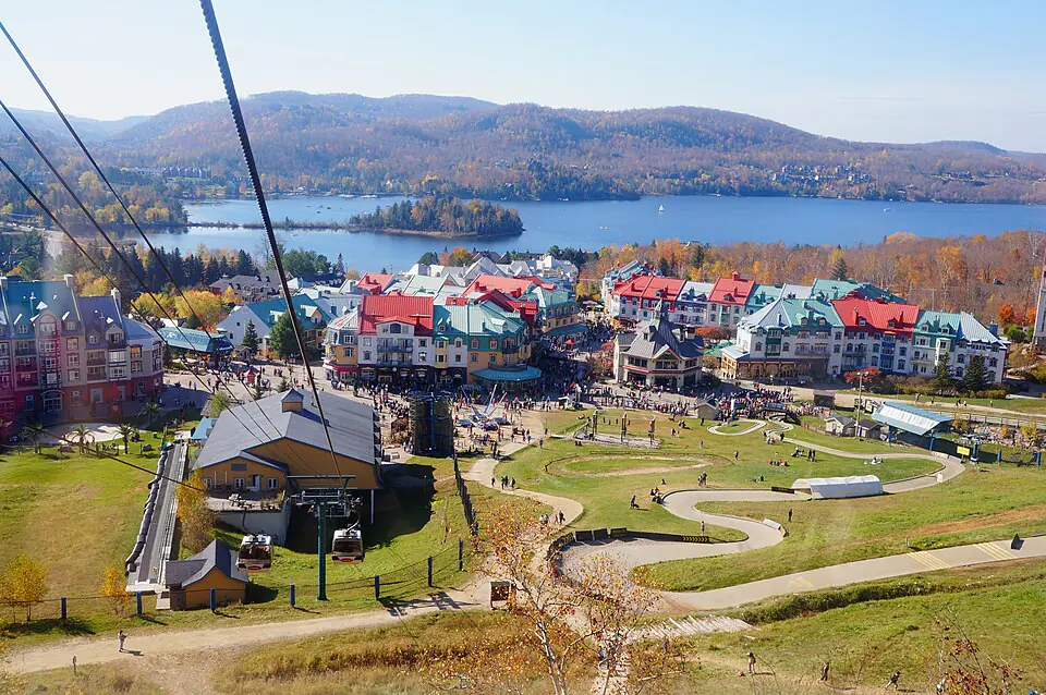 Tremblant's village and lake from the slopes